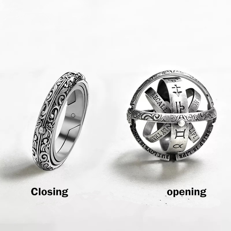 Vintage Astronomical Ball Rings For Women Men Creative Complex Rotating Cosmic Finger Ring Jewelry jz516 1 - Simple Dimple Fidget